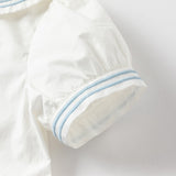 Dave&Bella Kids Girls Summer College Style White T-shirt Pleated Skirt Sets