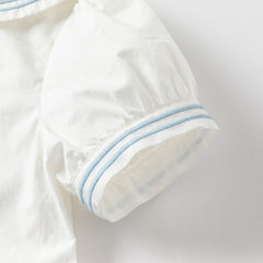 Dave&Bella Girls Summer College Style White T-shirt Pleated Skirt Set