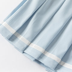 Dave&Bella Girls Summer College Style White T-shirt Pleated Skirt Set