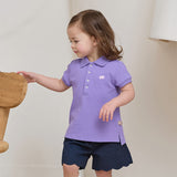 Dave&Bella Kids Girls Summer Khaki/Navy Cotton College Style Shorts