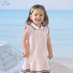 Dave&Bella Girls Summer Formal College Polo Sleeveless Dress