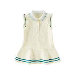 Dave&Bella Girls Summer Formal College Polo Sleeveless Dress