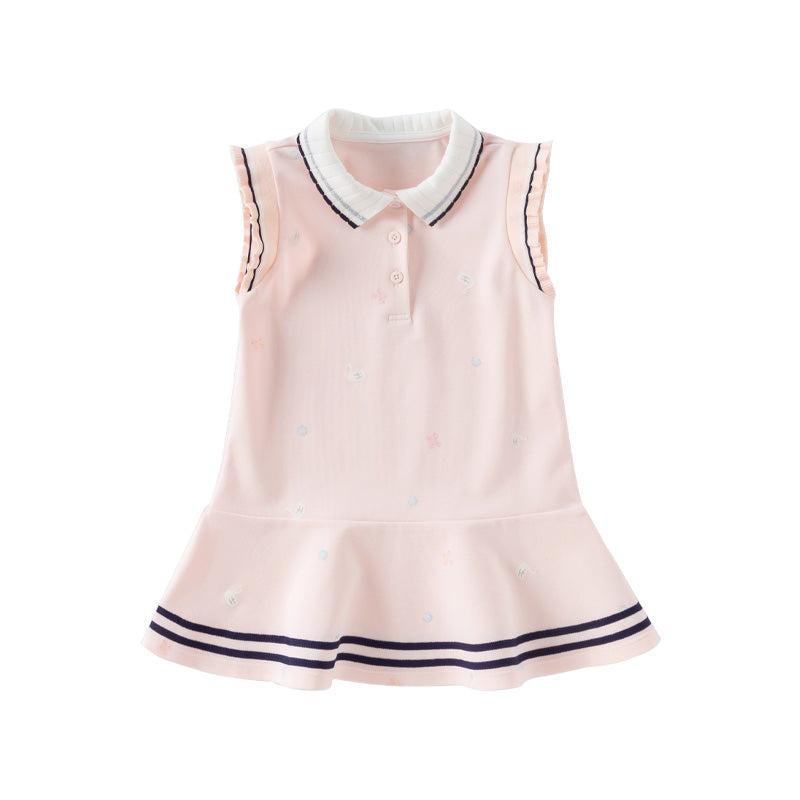 Dave&Bella Girls Summer Formal College Polo Sleeveless Dress