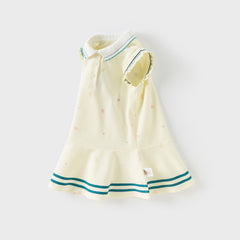 Dave&Bella Girls Summer Formal College Polo Sleeveless Dress