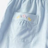 Dave&Bella Toddler Girls Summer Cute Green/Blue Straight-leg Wide Casual Pants