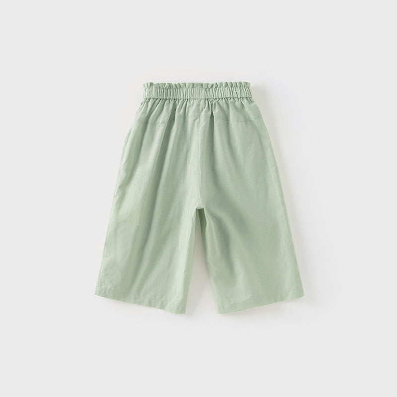 Dave&Bella Toddler Girls Summer Cute Green/Blue Straight-leg Wide Casual Pants