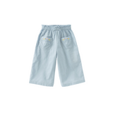 Dave&Bella Toddler Girls Summer Cute Green/Blue Straight-leg Wide Casual Pants