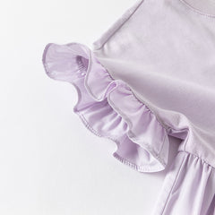 Dave&Bella Girls Summer Cotton Fantasy Purple Patchwork Princess Dress