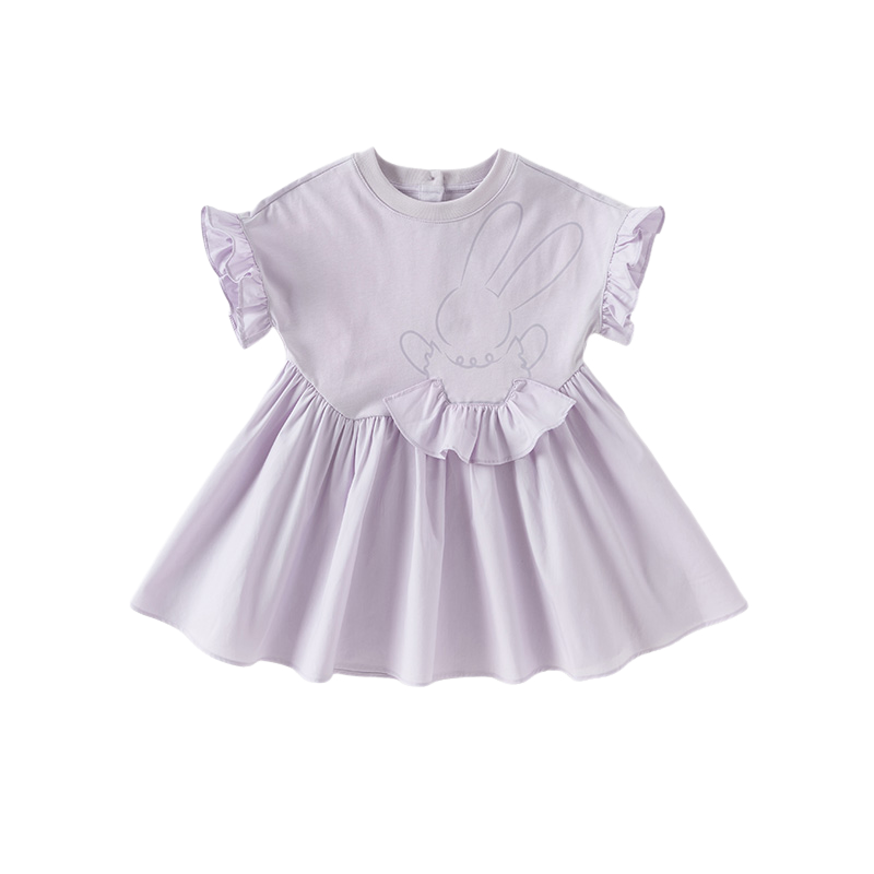 Dave&Bella Girls Summer Cotton Fantasy Purple Patchwork Princess Dress