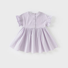 Dave&Bella Girls Summer Cotton Fantasy Purple Patchwork Princess Dress