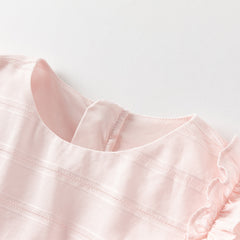 Dave&Bella Girls Summer Cotton Candy Pink Lace T-shirt Short Set