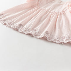 Dave&Bella Girls Summer Cotton Candy Pink Lace T-shirt Short Set
