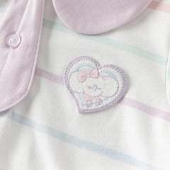 Dave&Bella Girls Summer Cotton Striped Doll Collar T-shirt Top
