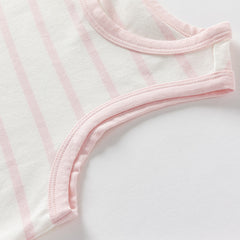 Dave&Bella Toddler Girls Summer Pink White Striped/Green Cool Sleeveless Tank Tops