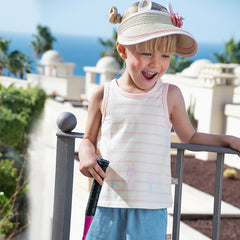 Dave&Bella Toddler Girls Summer Pink White Striped/Green Cool Sleeveless Tank Tops