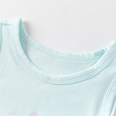 Dave&Bella Toddler Girls Summer Pink White Striped/Green Cool Sleeveless Tank Tops