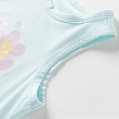 Dave&Bella Toddler Girls Summer Pink White Striped/Green Cool Sleeveless Tank Tops