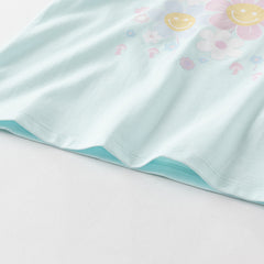 Dave&Bella Toddler Girls Summer Pink White Striped/Green Cool Sleeveless Tank Tops