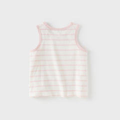 Dave&Bella Toddler Girls Summer Pink White Striped/Green Cool Sleeveless Tank Tops