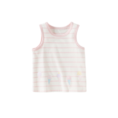 Dave&Bella Toddler Girls Summer Pink White Striped/Green Cool Sleeveless Tank Tops