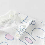 Dave&Bella Toddler Girls Summer White/Pink Rabbit Print Soft Cotton T-shirt Tops