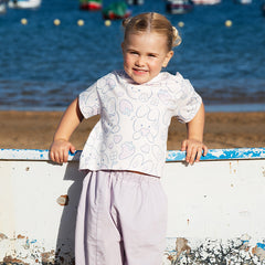 Dave&Bella Toddler Girls Summer White/Pink Rabbit Print Soft Cotton T-shirt Tops