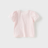 Dave&Bella Toddler Girls Summer Adorable Pink Breathable Cotton T-shirt Tops