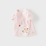Dave&Bella Toddler Girls Summer Adorable Pink Breathable Cotton T-shirt Tops