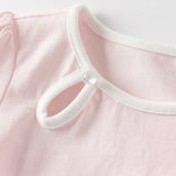 Dave&Bella Toddler Girls Summer Adorable Pink Breathable Cotton T-shirt Tops