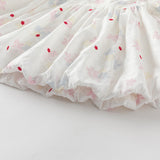 Dave&Bella Toddler Girls Summer Printed Bubble Sleeve Floral Pod Skirt Dress