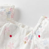 Dave&Bella Toddler Girls Summer Printed Bubble Sleeve Floral Pod Skirt Dress