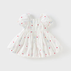Dave&Bella Toddler Girls Summer Printed Bubble Sleeve Floral Pod Skirt Dress