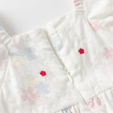 Dave&Bella Toddler Girls Summer Printed Bubble Sleeve Floral Pod Skirt Dress