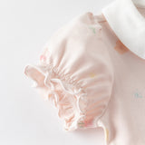 Dave&Bella Girls Summer Cotton College Pink Print Cute A-line Dress