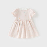 Dave&Bella Girls Summer Cotton College Pink Print Cute A-line Dress