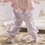 Dave&Bella Toddler Girls Summer Sweet Grey Bow Decorations Breathable Cotton Pants
