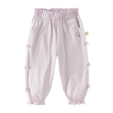 Dave&Bella Toddler Girls Summer Sweet Grey Bow Decorations Breathable Cotton Pants