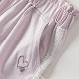 Dave&Bella Toddler Girls Summer Sweet Grey Bow Decorations Breathable Cotton Pants
