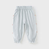 Dave&Bella Toddler Girls Summer Sweet Grey Bow Decorations Breathable Cotton Pants