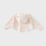 Dave&Bella Toddler Girls Summer Beige/Pink Print UV Protective Sunscreen Jackets