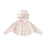 Dave&Bella Toddler Girls Summer Beige/Pink Print UV Protective Sunscreen Jackets