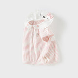 Dave&Bella Toddler Girls Summer Striped Adorable Rabbit-shaped Soft Cotton T-shirt Tops