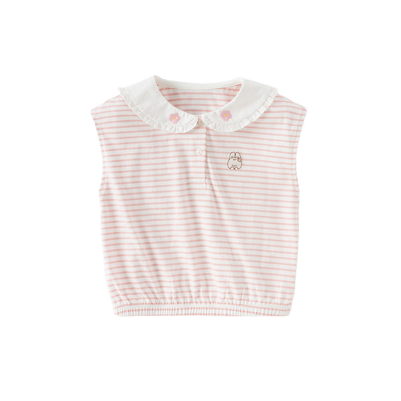 Dave&Bella Toddler Girls Summer Striped Adorable Rabbit-shaped Soft Cotton T-shirt Tops