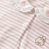 Dave&Bella Toddler Girls Summer Striped Adorable Rabbit-shaped Soft Cotton T-shirt Tops