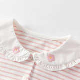 Dave&Bella Toddler Girls Summer Striped Adorable Rabbit-shaped Soft Cotton T-shirt Tops