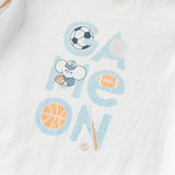 Dave&Bella Baby Boys Summer Blue Cartoon Print Lightweight Cotton Rompers