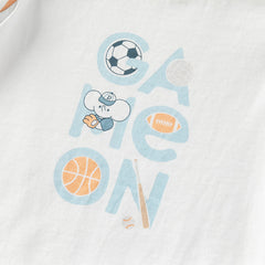 Dave&Bella Baby Boys Summer Blue Cartoon Print Lightweight Cotton Rompers