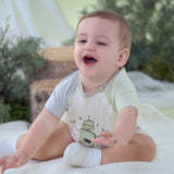 Dave&Bella Baby Boys Summer Beige Comfortable Short-sleeved Rompers