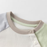 Dave&Bella Baby Boys Summer Beige Comfortable Short-sleeved Rompers