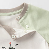 Dave&Bella Baby Boys Summer Beige Comfortable Short-sleeved Rompers